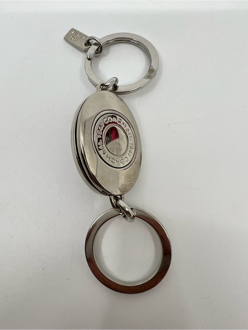Coach Y2K Oval Purple Turnlock fob double valet keychain bag charm - like New - Picture 6 of 14